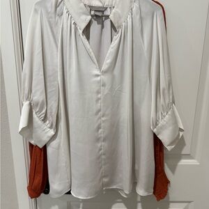 H&M White Satin Blouse